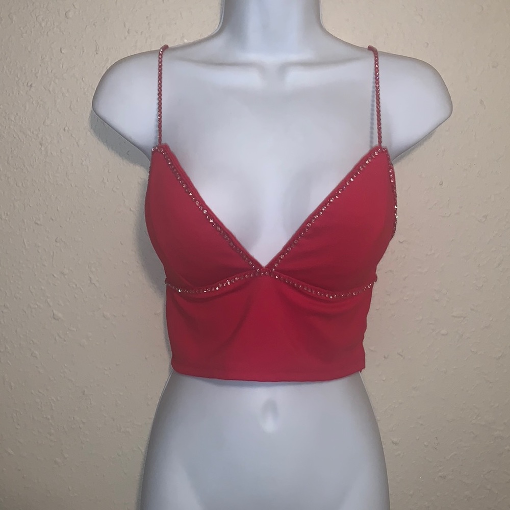 NWT Say what? crop top red size M
